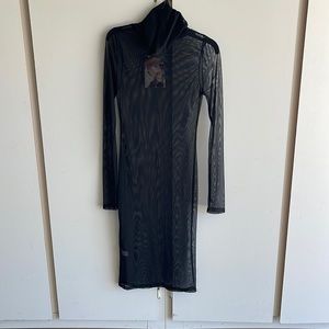 Naked wardrobe brand new sheer midi curve hugging dress